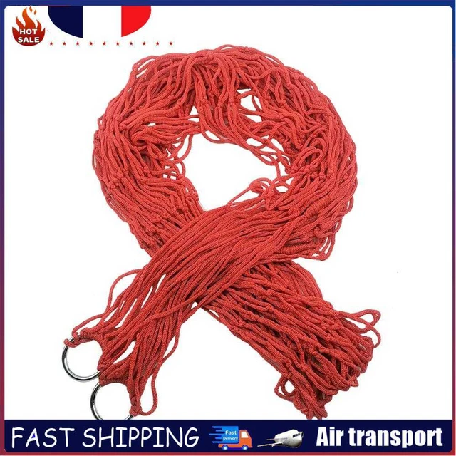 Portable Nylon Hanging Bed Mesh Swing Sleeping Camping Travel Hammock (Red)