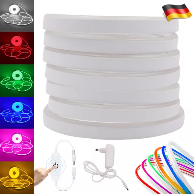 12V Neon LED Strip Streifen Flex Lichtschlauch Band Leiste Wasserdicht Dimmbar