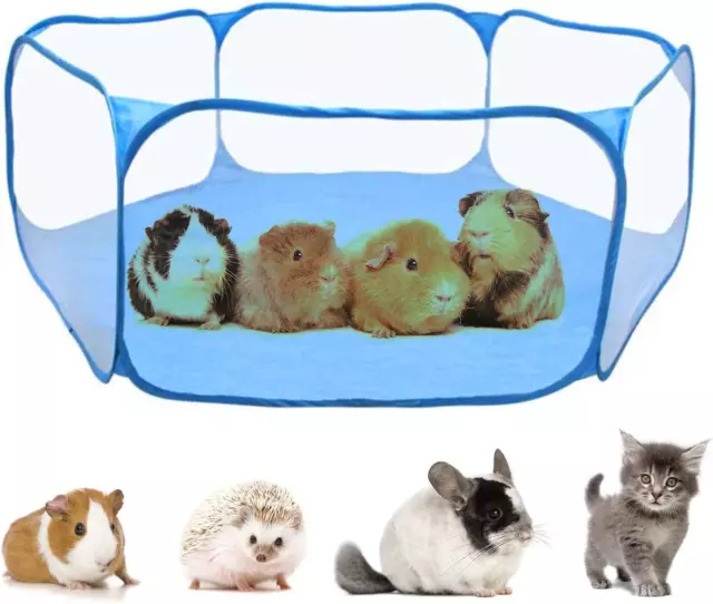 RYPET Guinea Pig Playpen - Breathable & Transparent Pet Playpen Pop Open Outd...