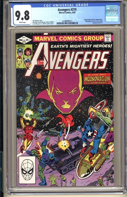 Avengers #219 CGC 9.8 WP NM/MT  Marvel Comics 1982 Moondragon & Drax app v1