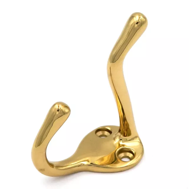 Hickory Hardware Elegance Polished Brass 2 1/8 Inch Double Coat Hook P27310