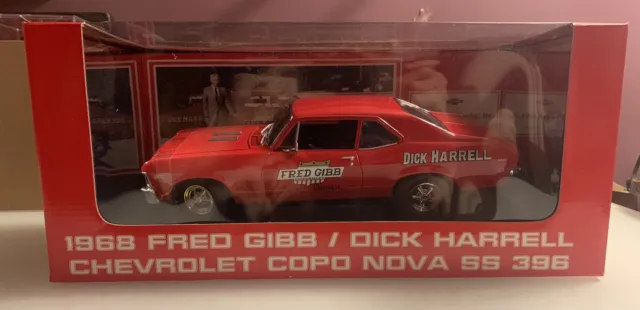GMP 1/18 Fred Gibb/Dick Harrell 1968 Chevrolet COPO Nova SS 396 #8026 Both Boxes