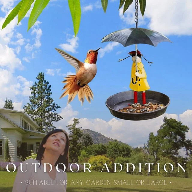 FewNvWa Vogelfutterstation Mit Dach - Vogelbad Aus Eisen Für Garten, Balkon & Terrasse