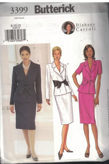3399 UNCUT Butterick SEWING Pattern Misses Loose Fitting Lined Jacket Skirt OOP