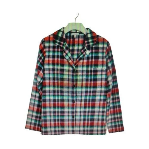 Vera Bradley Cozy Pajama Top Ribbons Plaid Extra Large