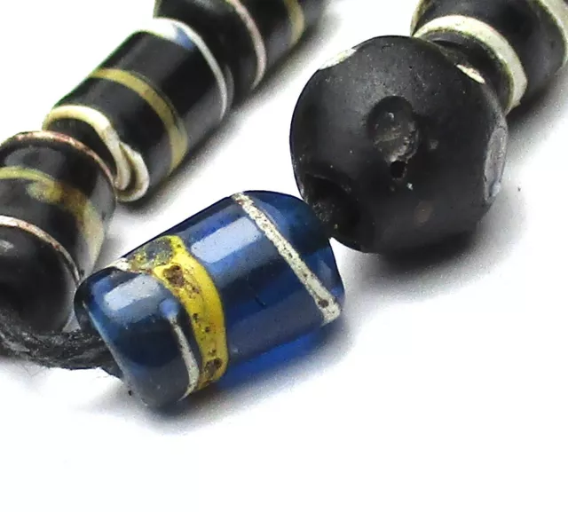12 Rare Magnificent Old Small Mixed Venetian Crumb/Cylinder/Oval Antique Beads
