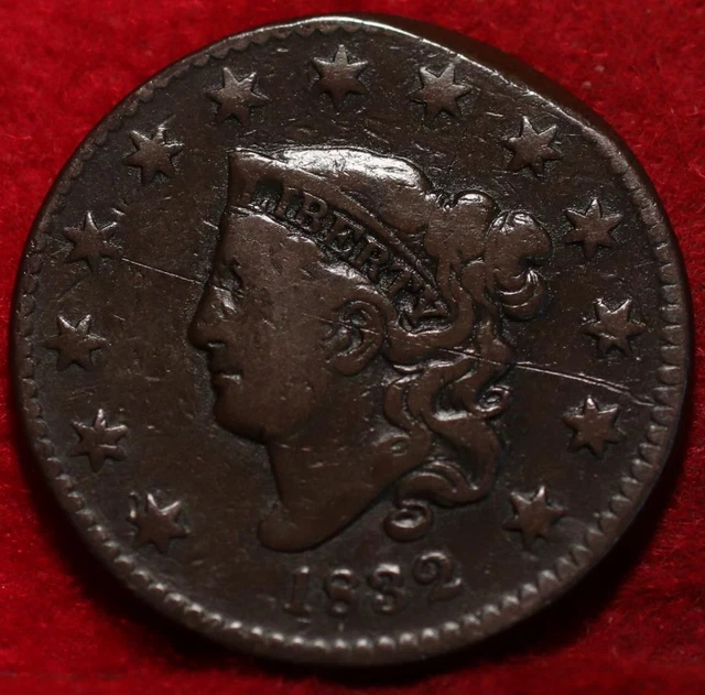1832 Philadelphia Mint Copper Coronet Head Large Cent
