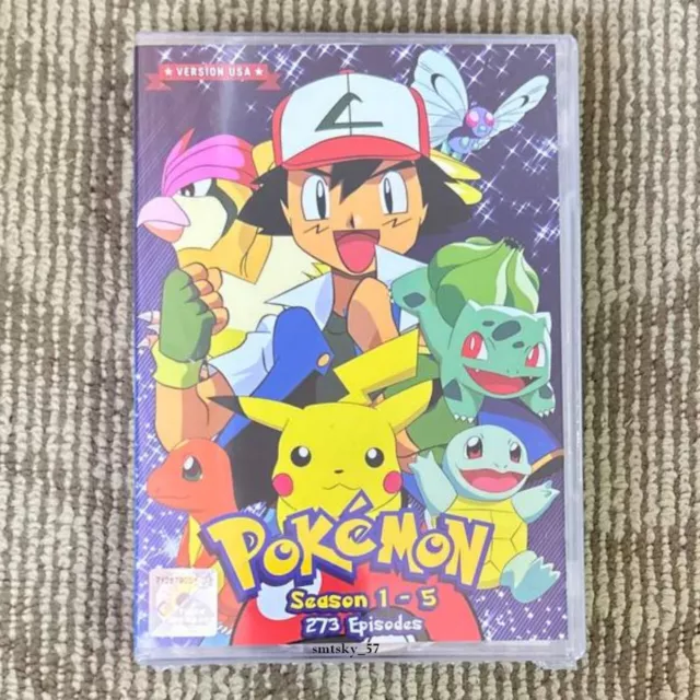 DVD Pokemon Season 1-5 Complete TV Series English Dubbed Anime NEW  +Tracking