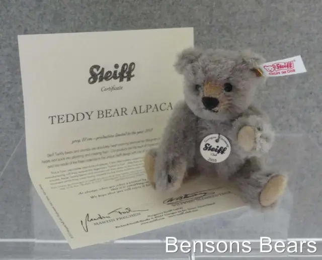 Steiff 2010 Annual Club Renewal Gift Miniature Bear Grey Alpaca 10cm Ean 421129