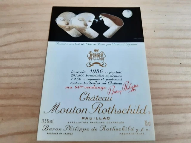 Lithographie Ancienne Château Mouton Rothschild – Pauillac 19e, Rare