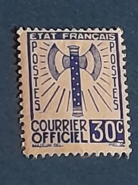 Service n°2 30c outremer Francisque, neuf sans gomme cote 40€ à 10% de la cote