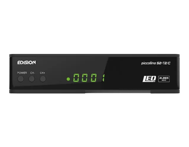 Edision piccollino S2 + T2/C Full HD Combo Receiver H.265/HEVC schwarz