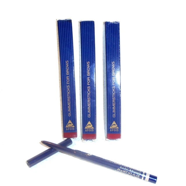 Lot Of 3 Avon Glimmersticks For Brows Dark Brown Nib