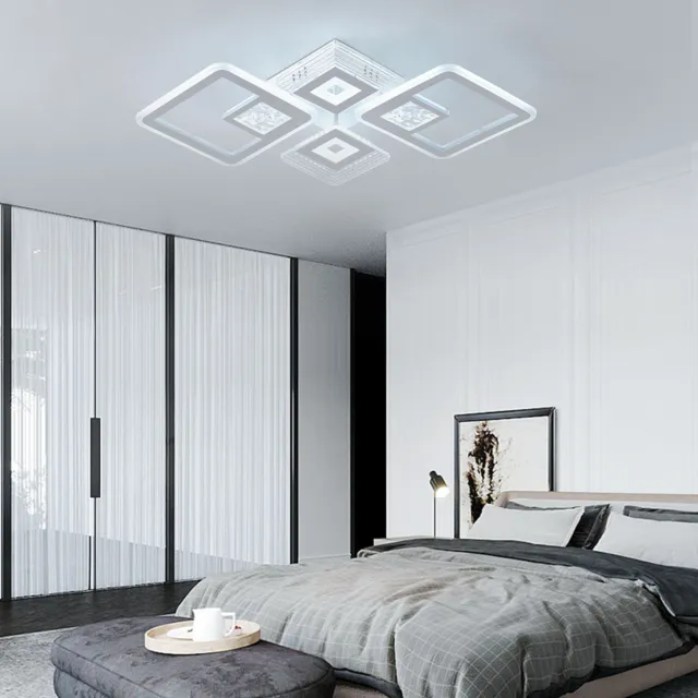 Modern Ceiling Light LED Acrylic Lamp Dimmable Bedroom Living Room Chandelier US