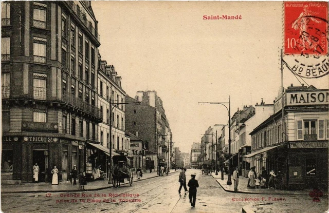 CPA AK St-MANDÉ Grande Rue de la République prise de la Place (672407)