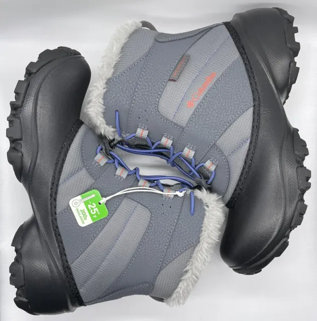 Columbia Youth Rope Tow III Waterproof 200g Boots Grey BY1323-033 Size 6 NWOB