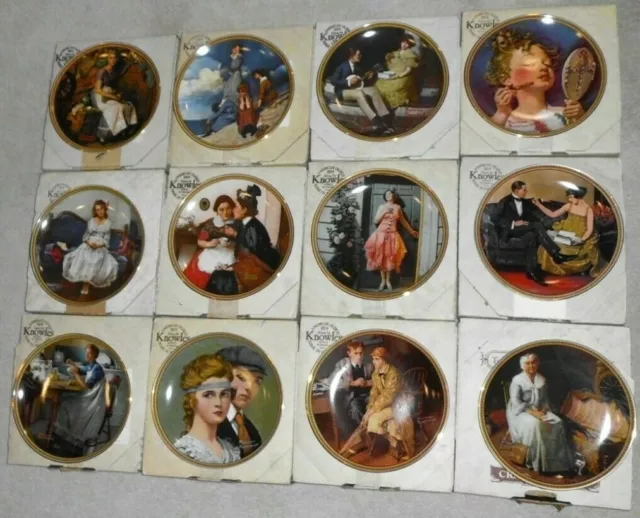 12 Norman Rockwell "Rediscovered Women" Fine China Collector Plates Knowles