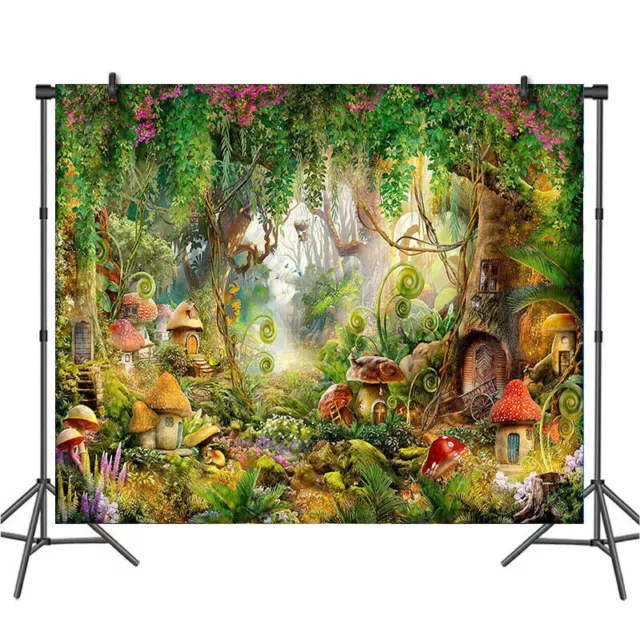 Alice In Wonderland Backdrop Forest Background Banner Birthday Party Props Decor