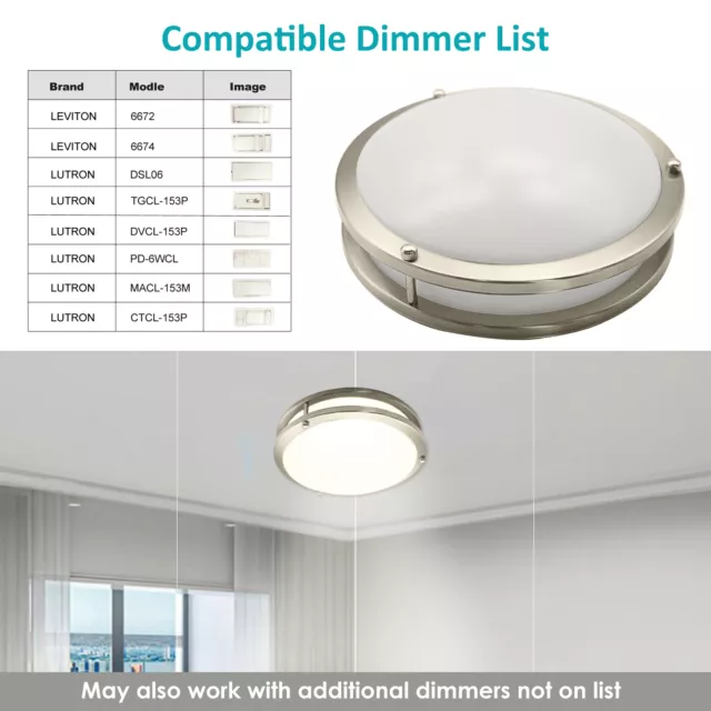 10Pack Dimmable LED Flush Mount Ceiling Light Fixture 3000K 4000K 10''/12''/14'' 3