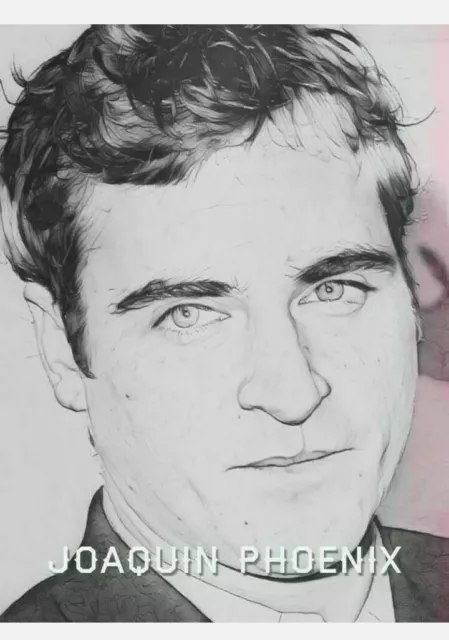 Joaquin Phoenix actor  Card ACEO print 2.5x3.5 inch (from painting)