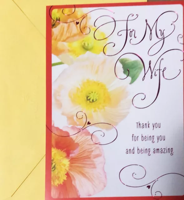 Birthday For My Wife Thank You For Being Amazing 5”x7” Hallmark Greeting Card