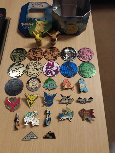 Pokemon Pin and Coin Collection Bundle Tin Included Mint Genuine (UK buyers)