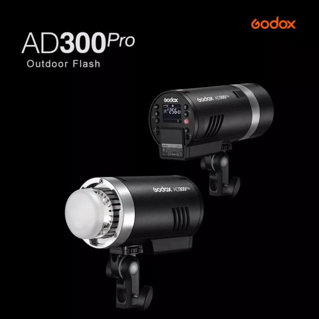 Godox AD300pro 2.4G TTL HSS Outdoor Flash Bult-in Battery,80CM softbox+2m stand 2