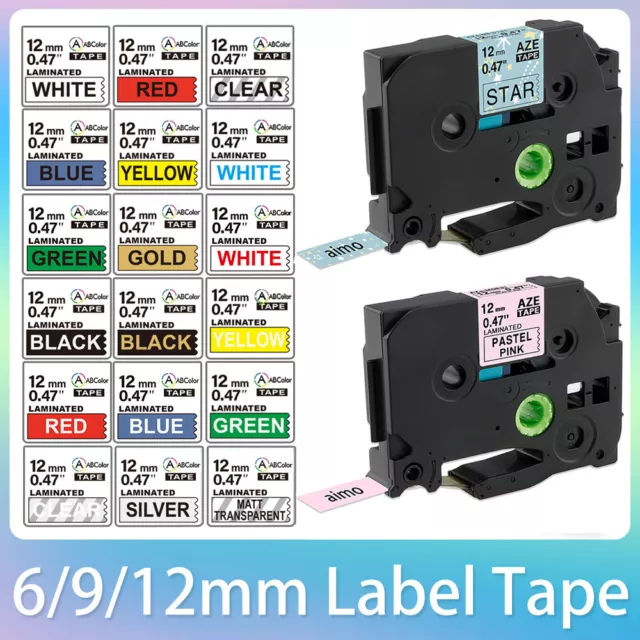 Compatible for Brother P-Touch TZe 131 TZe231 Label tape 9mm~36mm 67 Mixed Color