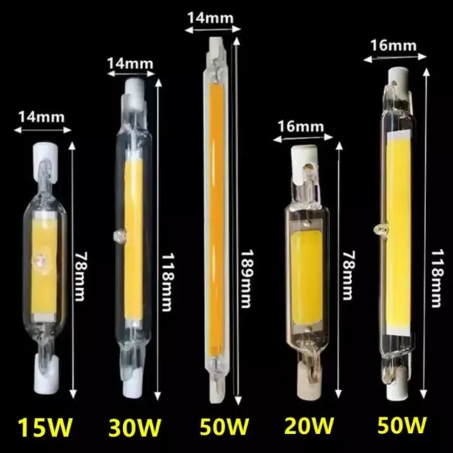 Bombilla de CA LED R7S Lámpara halógena Tubo de Vidrio COB Alta Potencia Hogar Ahorro de Energía 2