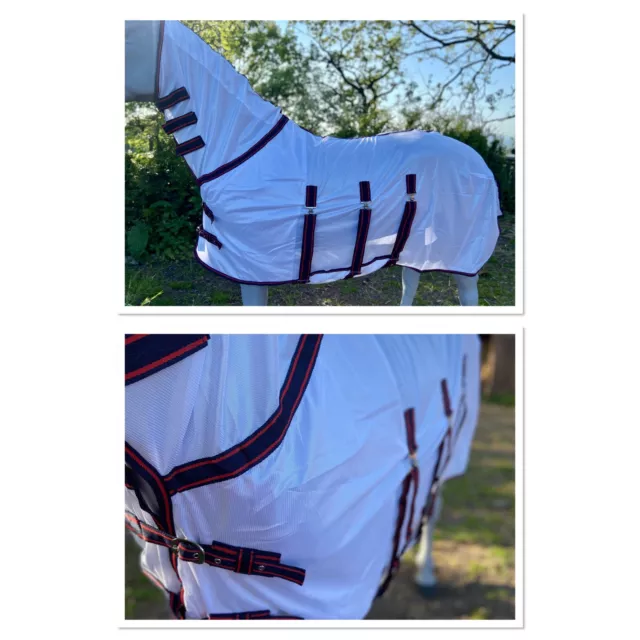 Fly Rug Belly Flap Combo Sheldon White Bug Protection Equestrian Free Postage