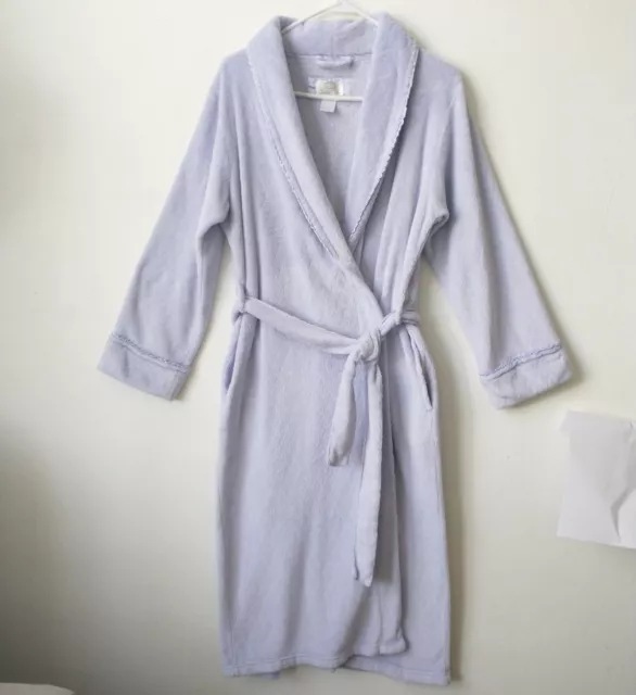 Oscar De La Renta~Women's~Wrap Around Robe~Tie~Size S/M~Fleece~Diamond Pattern