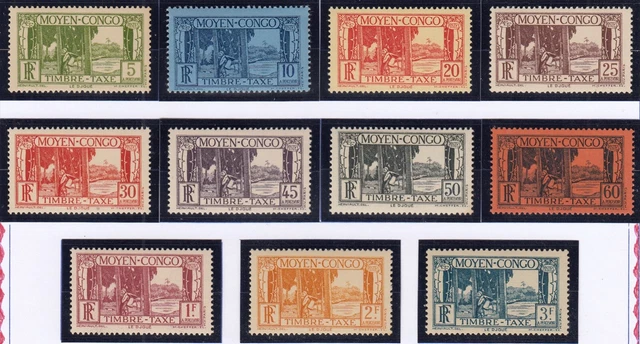 Congo Francais : Taxe Serie N° 23/33 Neufs ** Gomme Sans Charniere