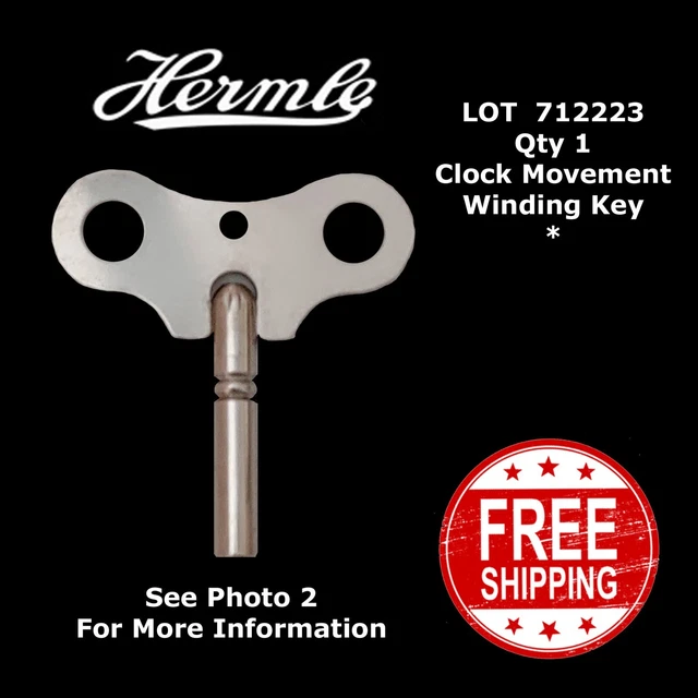 HERMLE CLOCK MOVEMENT Chrome WINDING KEY 4.1mm square drive 712223 £8.25 PicClick UK
