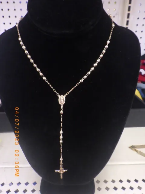 24" 10k Yellow Gold Rosary Necklace 10g (TDY019018)