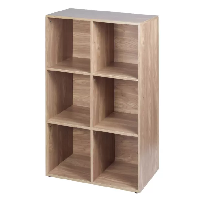 6 Cube Oak Modular Bookcase Shelving Display Shelves Storage Unit Wood Door New