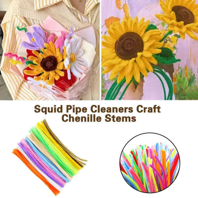 Pipe Cleaners Craft Supplies - 100pcs White Pipecleaners Craft Kids DIY Art  Supplies, Pipe Cleaner Chenille Stems, White Pipe Cleaners Bulk (6 mm x 12