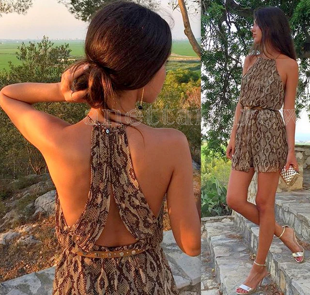 sachin and babi light blue dress ZARA WOMAN ANIMAL Snake Print Halter Neck Flowing Mini Dress Size M Uk 10  £49.95