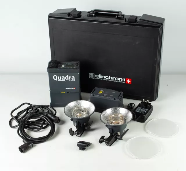 Elinchrom Ranger Quadra RX - Conjunto de flash portátil de 2 cabezales + Skyport + estuche. En muy buen estado