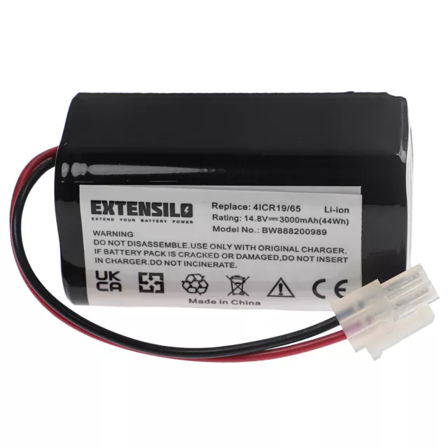 Batterie remplace Ecovacs 4ICR19/65 BL7402A INR18650-M26-4S1P 14,8V