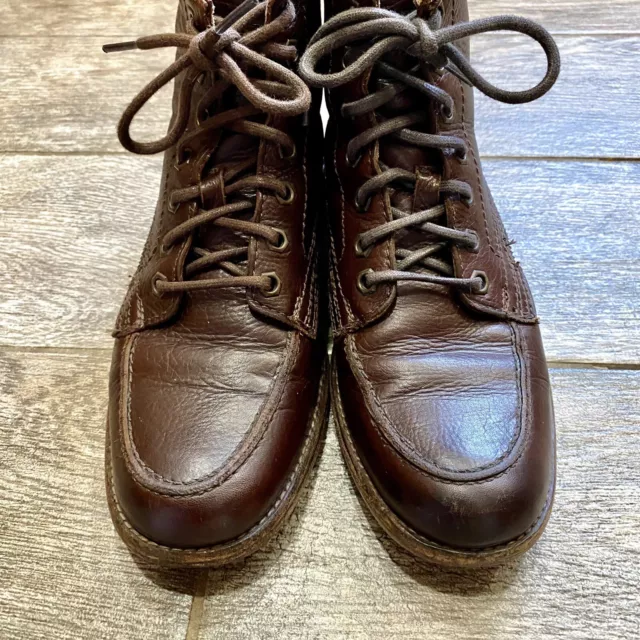 Women’s Frye Phillip Lace Up Prairie Work Boots Sz 6 Dark Brown Leather Cottage 3