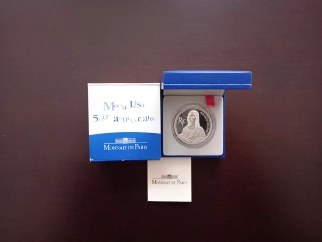 1,5 Euro -Francia France Frankreich 2003- Mona Lisa -Plata Silver- Proof Pp Be 2