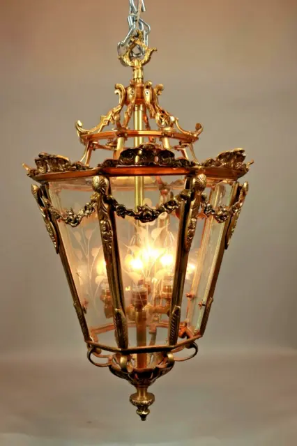 Gilded Splendor French Louis XVI Style Chandelier Lantern-European Craftsmanship