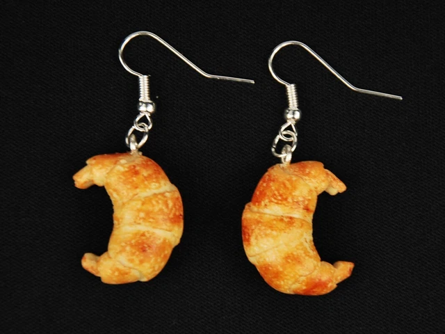 Croissant Ohrringe Miniblings Hänger Backwaren Bäcker Backen Frühstück Brot