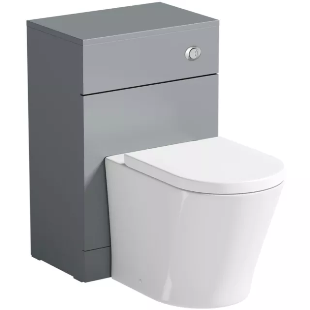 Orchard Grey Contemporary Round Back to wall toilet and unit