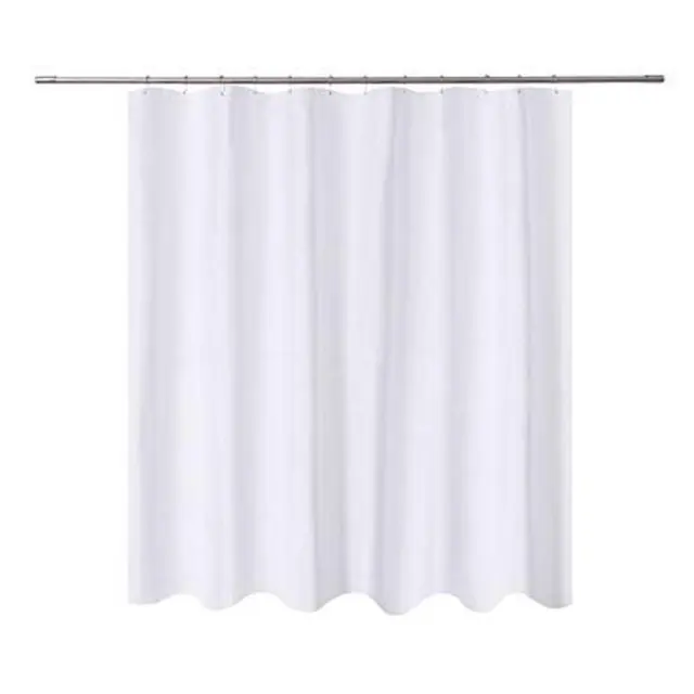 N&Y HOME Fabric Shower Curtain Liner Extra Long 72 x 84 Inches 72"x84", White