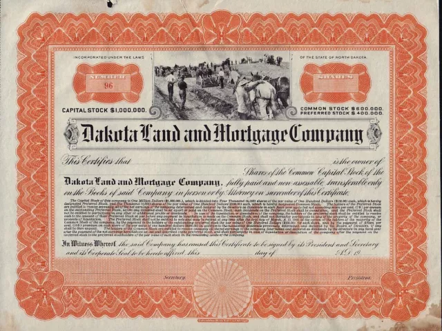 Dakota Land and Mortgage Company North Dakota - not issued