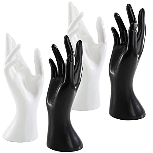 4 Pack Female Mannequin Hand, Hand Ring Display Stand Organizer Bracelet