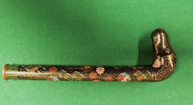 Japanese Cloisonne Parasol Dog Handle - Late 19th /Early 20th Century - Superb Japanese Cloisonne Parasol Dog Handle - Late 19th /Early 20th Century - Superb