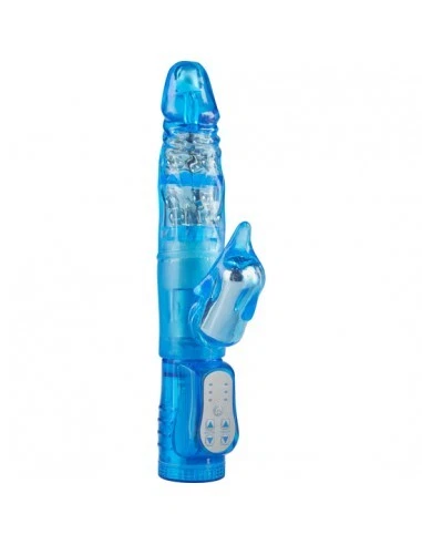 Vibrador Con Estimulador De Clitoris Azul