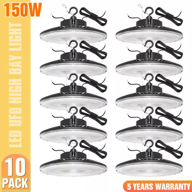 10Pack 150W UFO Led High Bay Light Industrial Commercial Warehouse Factory Light